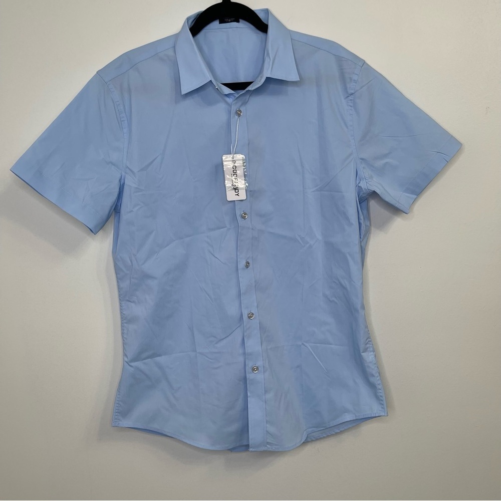 NWT Coofandy Blue Button Down Shirt Size M